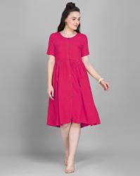 New Heavy Rayon Frock wooden Button with pocket