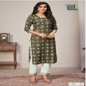 _Bandhej Print Kurti with pant Collection rayon slub fabric with embroidery  thumb 11