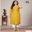 _Bandhej Print Kurti with pant Collection rayon slub fabric with embroidery  thumb 13