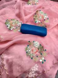 Latest Organza Butta work Saree