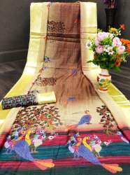 New Arrival of Linen Digital Printed Saree