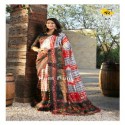 Soft Cotton And Printed Saree With Pum Pum Border

