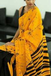 Cotton Mulmul Saree With Bock Print Design 