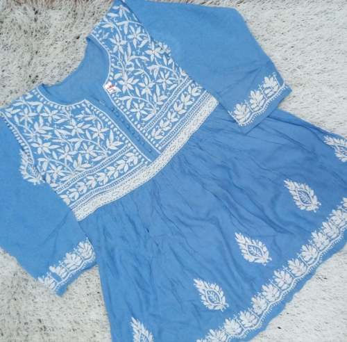 Short Anarkali Top At Wholesale Rate by Lucknow Chikan Factory