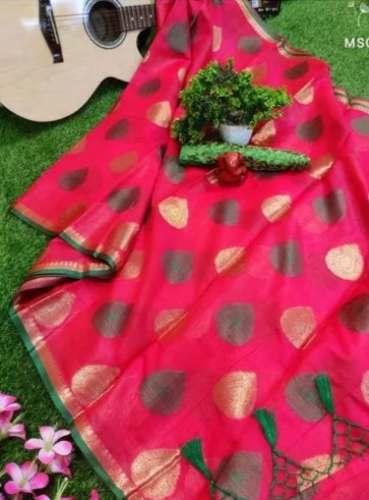 Fancy Banarasi Silk Printed Saree For Women