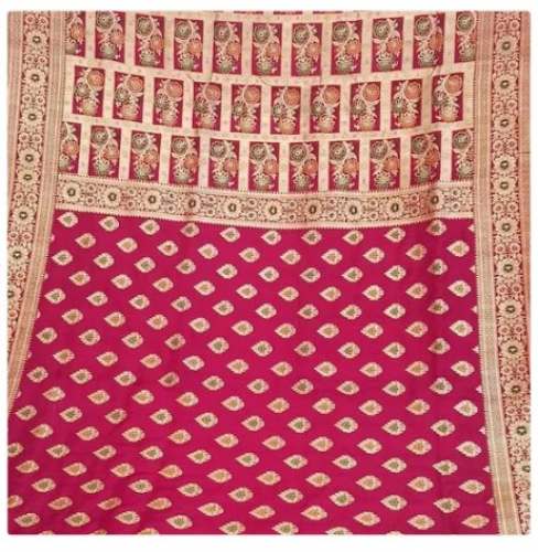 Fancy Pure Katan Meena Border Booti With Meena Anchal Saree by Deepak Kumar And Bros