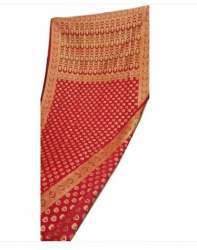 Red Pure Katan Meena Border Booti With Meena Anchal Saree