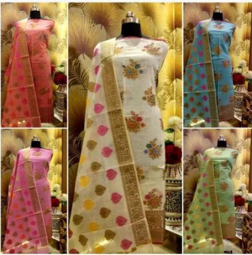 Unstitched 3 Piece Cotton Suits