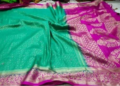 Party Wear Stone Work Soft Silk Saree 