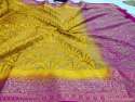 yellow-and-pink-khicha-silk-saree