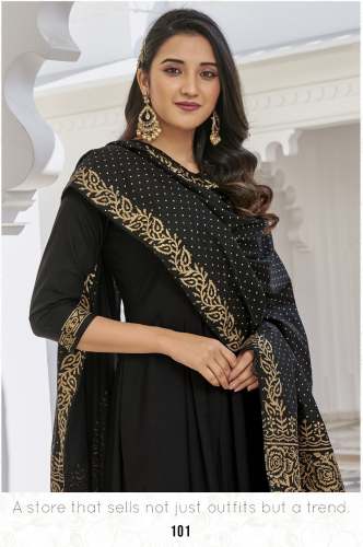heavy Rayon Foil Printed Kurti with Duppata