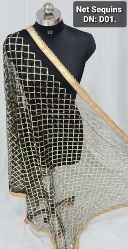Net Sequence Work Dupatta  by indian culture