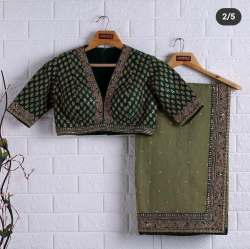 Designer Mashroom Silk Saree