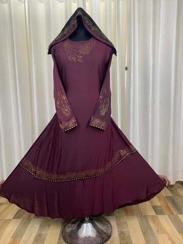 Embroidered Purple Burkha 