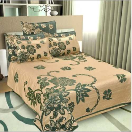 Embroidered Printed Bed Sheet by Edifice Couture Private Limited