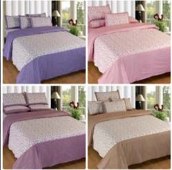 Multi colored Floral Print Cotton Bedsheet