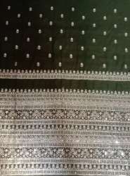 35-36 Width Georgette Embroidered dyed fabrics 