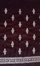 35-36 Width Georgette Embroidered Fabric
