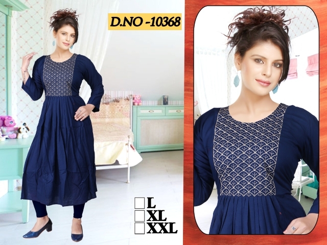 new designer Riyon slub long kurti 