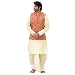 Kurta Dhoti With Jacquard Jacket