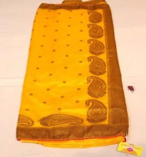 Silk Kashmiri Yellow Saree For Women by Premi Saree Center