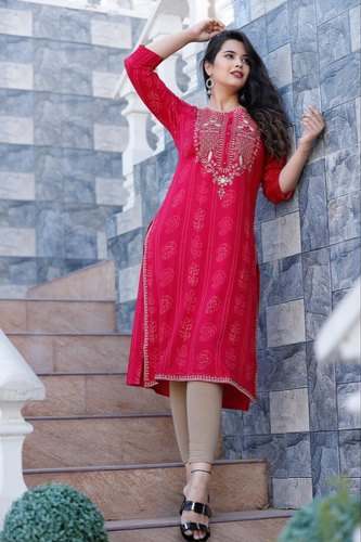 Casual Rayon Kurti by Jaipuri Trendz