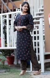 Straight Rayon Kurti Pant set by Jaipur Trendz