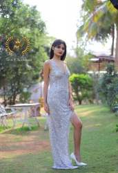 Party wear Front slit cut Western Dress