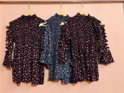 Printed long sleeve top