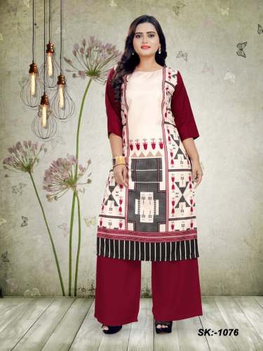 Fancy American Crepe Digital Printed Kurti
