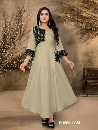 Fancy Rayon Anarkali Kurti by Saiveela Fashion