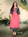 Stylish Jacket Style Ruby Cotton Kurti thumb 1