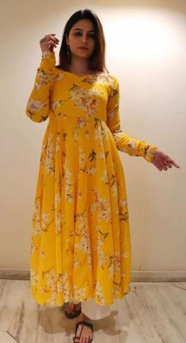Floor Length Digital Printed Gown 