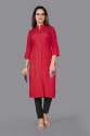 Hand Work Rayon Collar Neck Kurti  thumb 10