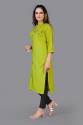 Hand Work Rayon Collar Neck Kurti  thumb 2