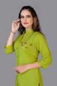 Hand Work Rayon Collar Neck Kurti  thumb 3
