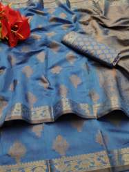 Latest Soft Cotton Silk Saree With Jacquard Design