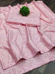 Natural silk saree with Sequence work