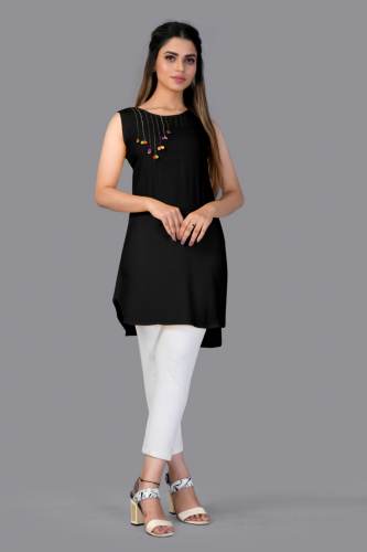 Sleeveless Rayon Long Top-RASHMIKA 