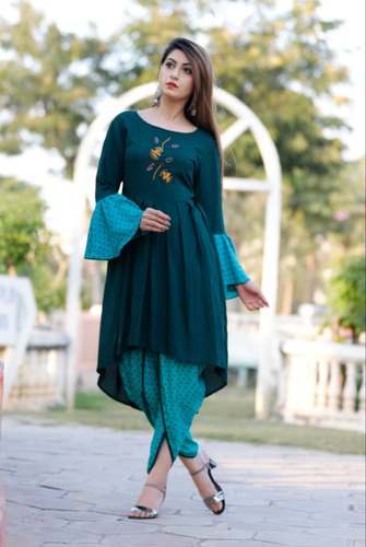 Embroidered Kurti With Dhoti for Ladies by Fateh Enterprises