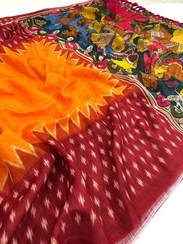 Trendy Soft Linen Digital Printed Saree by Ankresha Creation