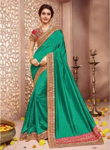 Ladies Green Bordered Silk Saree