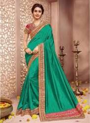 Ladies Green Bordered Silk Saree