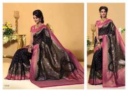 Party wear Black Katan Silk Jute Saree
