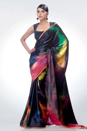 Trendy Satin digital Printed saree