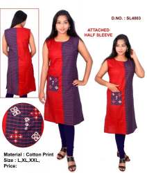 Designer Sleeveless Pocket Kurti