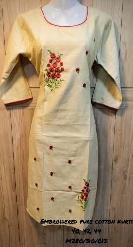 Regular Wear Straight Cut Cotton Kurti  by O S Enterprise