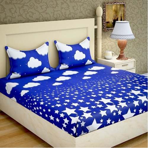 Blue Bed Sheet by Lotus Crafts Exports