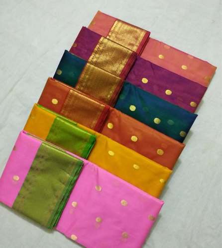 Chanderi Silk Saree by Lotus Crafts Exports