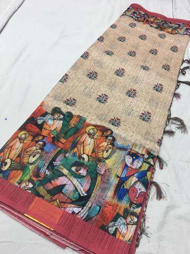 Linen Digital Printed Saree